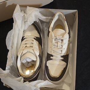 Michael Kors Cream and Brown Women's Sneakers